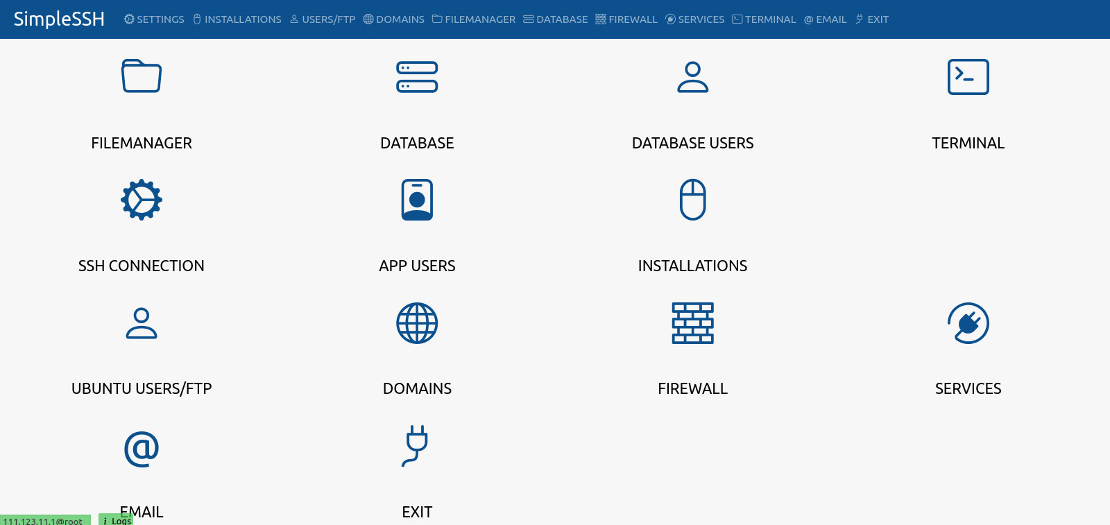 SimpleSSH VPS/VDS control manager